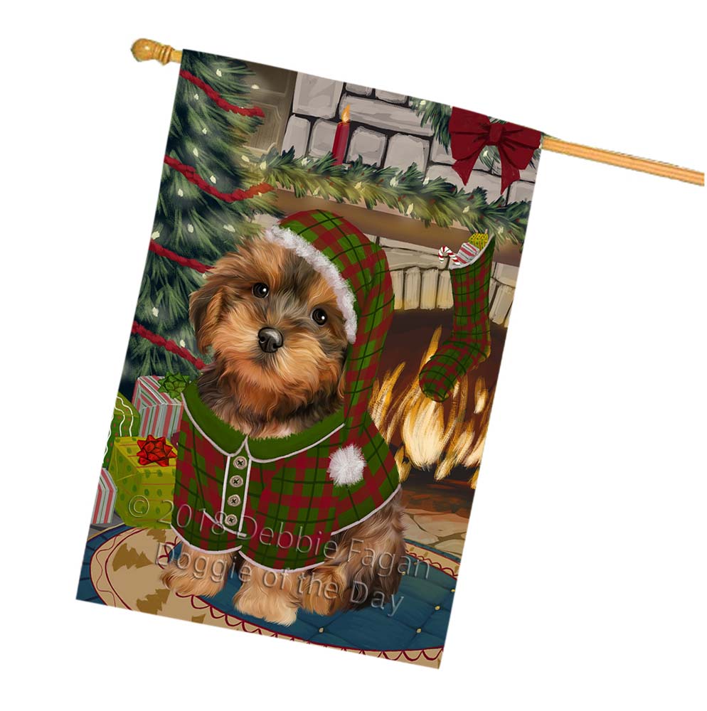Yorkipoo Dog House Flag Outdoor Double Sided Pet Decor Santa Christmas Flags eBay